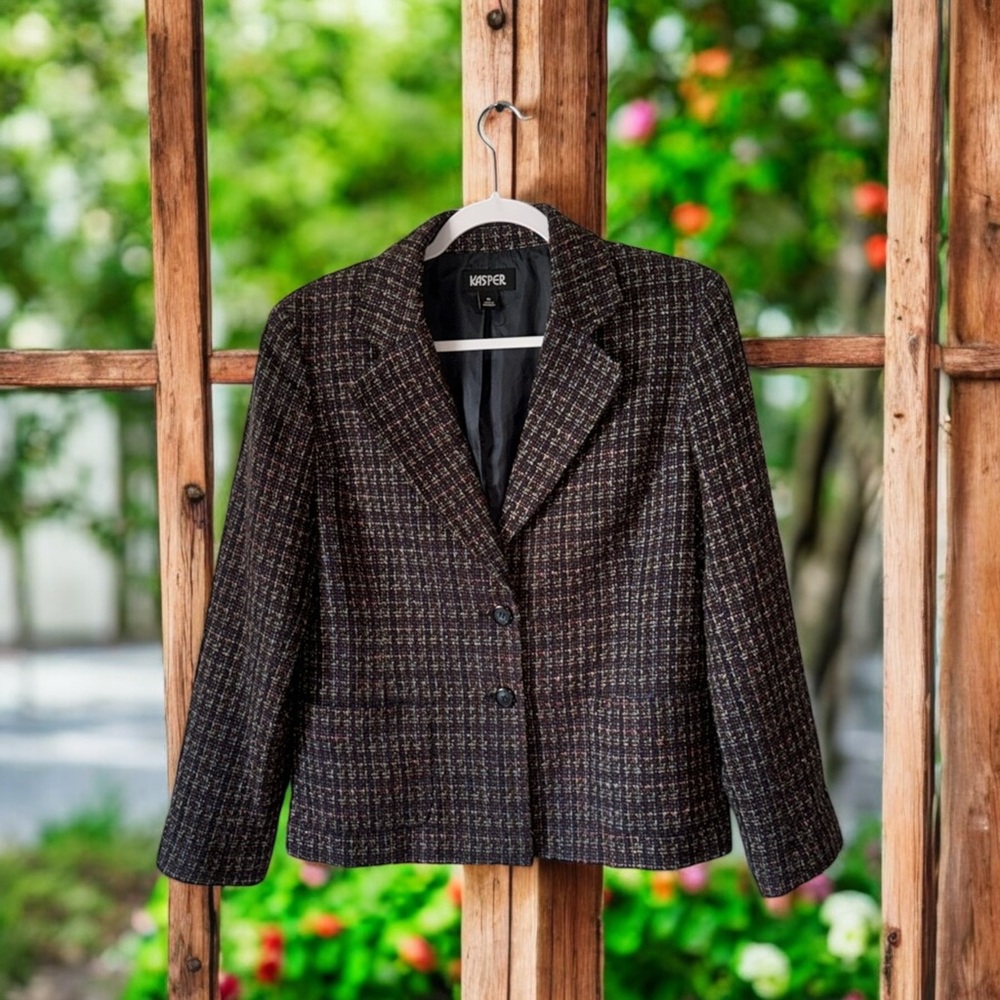 Kasper fall jacket waste length casual or dressy pp21 s to cuff 24 100%acrylic.